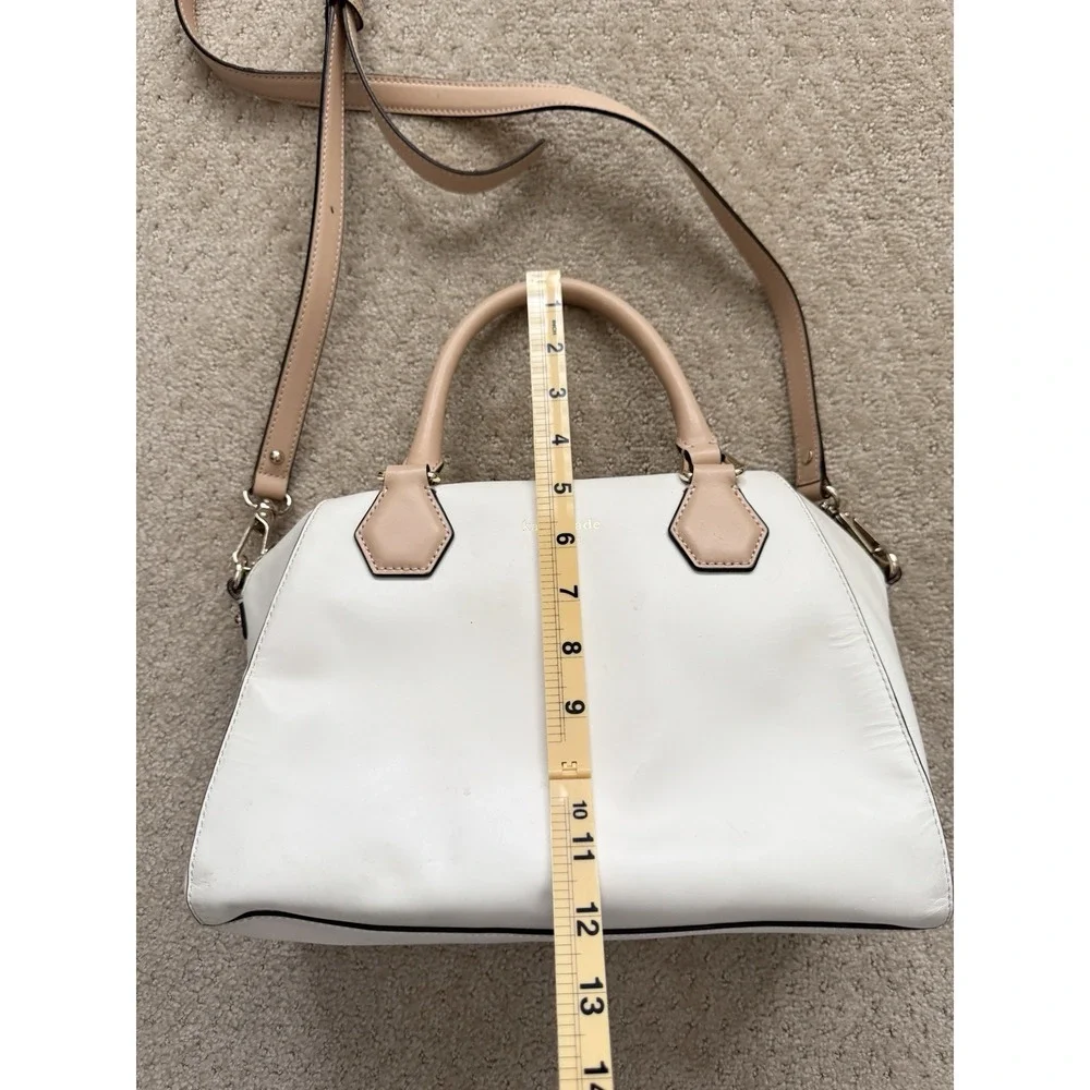 KATE SPADE Catherine Street White & Beige Shoulder Bag Satchel Purse NWOT